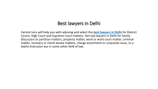 Best lawyers in Delhi