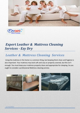 Expert Leather &  Mattress Cleaning  Services - Ezy Dry-converted