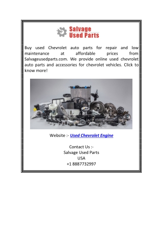 Used Chevrolet Engine | Salvageusedparts.com