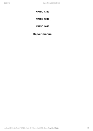 CLAAS VARIO 1380 (Type 540) CUTTER BAR Service Repair Manual