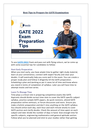 Best Tips to Prepare for GATE Examination- Ekeeda