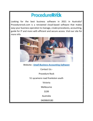 Small Business Accounting Software | Procedurerock.com