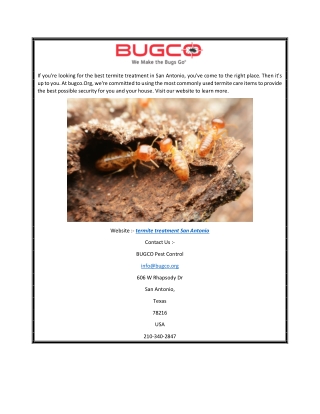 Termite Treatment San Antonio  Bugco.org