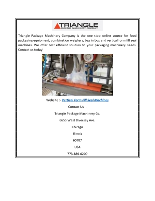 Vertical Form Fill Seal Machines Trianglepackage.com