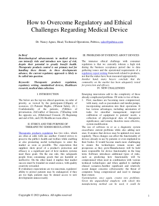 How to overcome regulatory and ethical challenges regarding medical device – Pubrica
