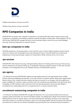 recruitment process outsourcing companies