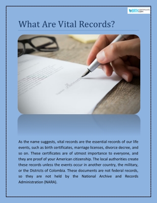 What Are Vital Records? | Vital Records Uses