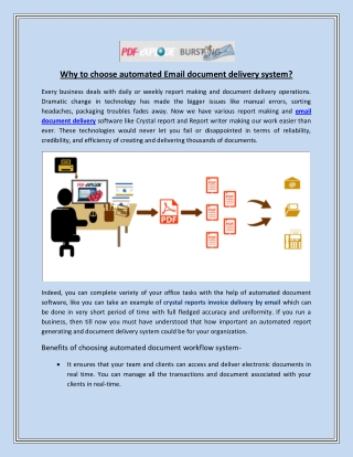 Why to choose automated Email document delivery system