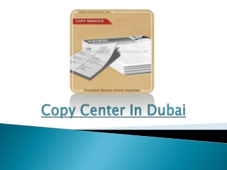 How Online Copy Center In Dubai Is Enabling Creativity