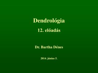 Dendrológia 12. előadás