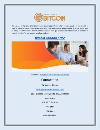 Bitcoin canada price | Vancouver Bitcoin