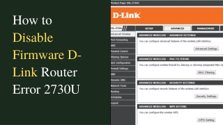 Disable Firmware D Link Router 2730U | Step-by-Step Guide