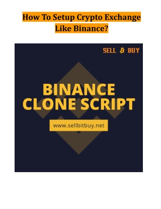 How To Setup Crypto Exchange Like Binance