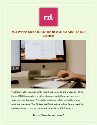 Your Perfect Guide To Hire The Best SEO Service For Your Business