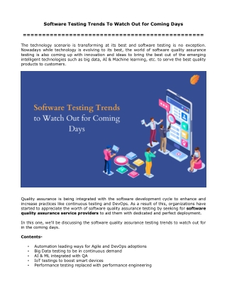 Software Testing Trends To Watch Out for Coming Days