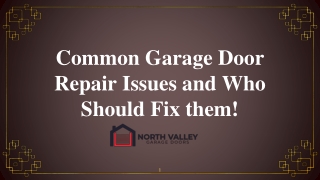 Common Garage Door Repair Issues and Who Should Fix Them - PDF