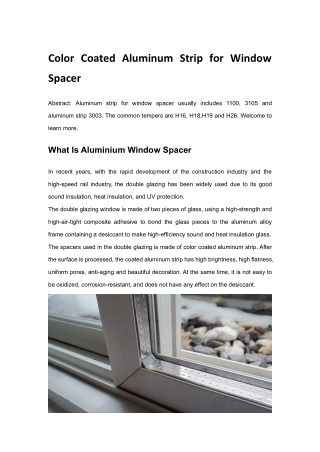 Color Coated Aluminum Strip for Window Spacer
