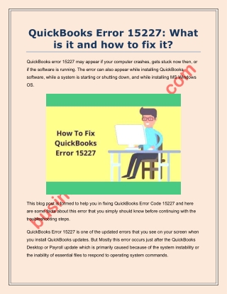 QuickBooks Error 15227: What is it and how to fix it?