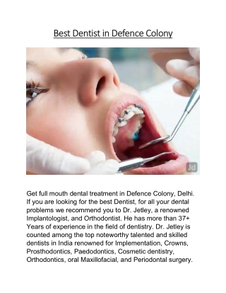 Best Dentist in Defence Colony