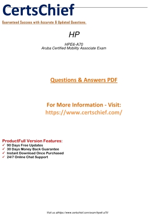HPE6-A70 Aruba Certified Mobility Associate Exam