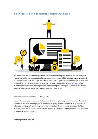 SEO Hacks for Successful Ecommerce Sales