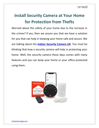 Install Security Camera at Your Home for Protection from Thefts