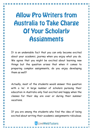 Allow Pro Writers from Australia to Take Charge