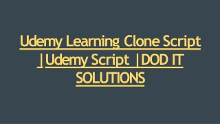 Best Udemy Clone Script - DOD IT SOLUTIONS