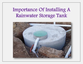 PDF: Importance Of Installing A Rainwater Storage Tank
