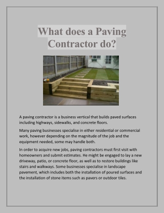 What does a Paving Contractor do
