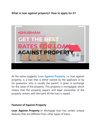 What is loan against property