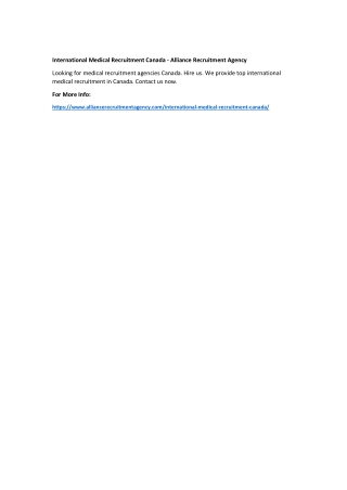 Top international medical recruitment agency