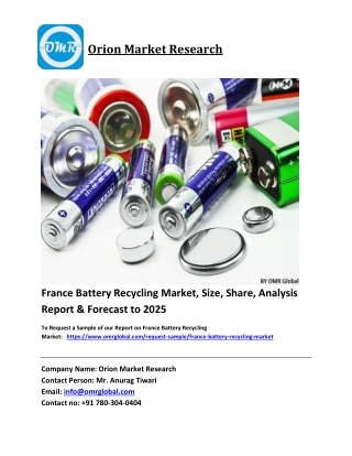 France Battery Recycling Market Trends, Size, Competitive Analysis and Forecast