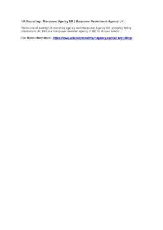 UK Recruiting | Manpower Agency UK | Manpower Recruitment Agency UK