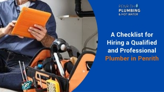 A Checklist for Hiring a Qualified and Professional Plumber in Penrith