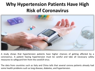 Why are hypertensive patients more susceptible to the Coronavirus