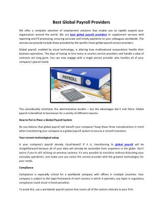 Best Global Payroll Providers