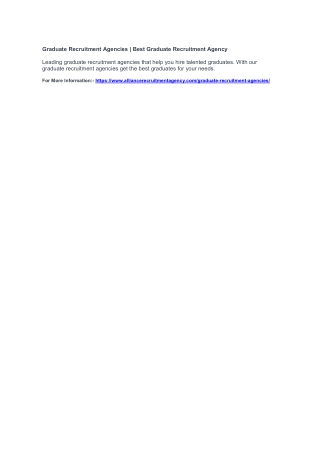 Graduate Recruitment Agencies | Best Graduate Recruitment Agency