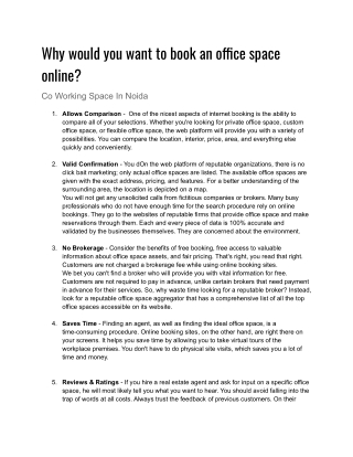 Why would you want to book an office space online_