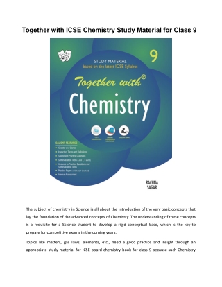 Together with ICSE Chemistry Study Material for Class 9