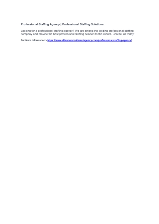 Professional Staffing Agency | Professional Staffing Solutions