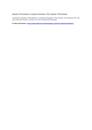 Angular JS Developers | Angular Developer | Hire Angular JS Developer