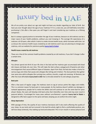 luxury bed in UAE