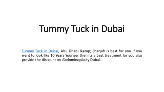 Tummy tuck in Dubai