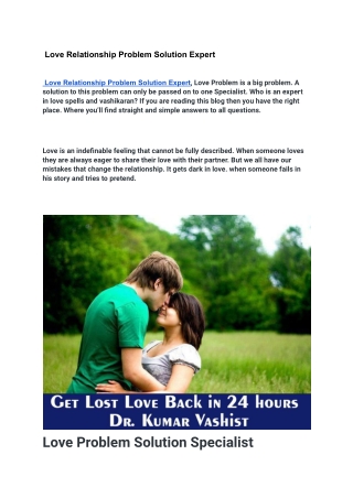 _Love Relationship Problem Solution Expert