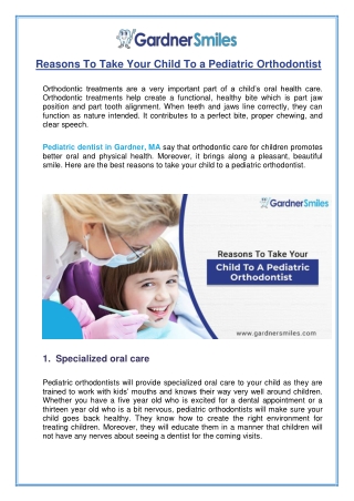 Why Take Your Child To A Pediatric Orthodontist?