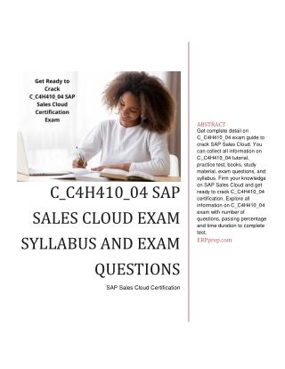 SAP Sales Cloud - C_C4H410_04