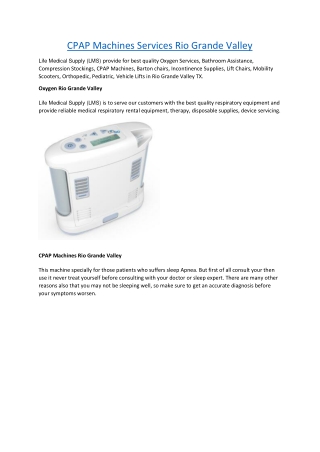 CPAP Machines Services Rio Grande Valley