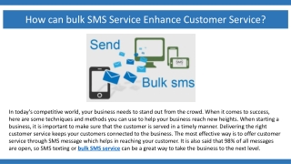 How can bulk SMS Service Enhance Customer Service