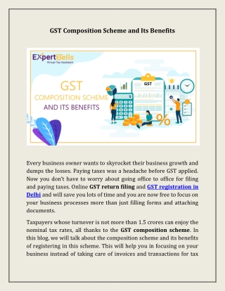 GST Composition Scheme and Its Benefits